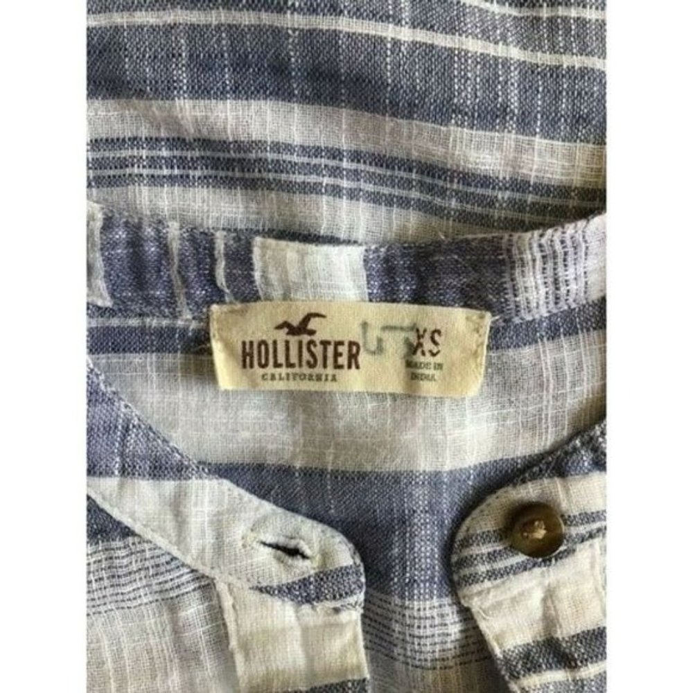 Hollister Women's Blouse Color  Blue/White Boho Size XS Long sleeve * - Picture 7 of 8